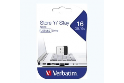 Verbatim 97464 Store N Stay Nano, USB flash disk, USB A 2.0, 16GB, čierny