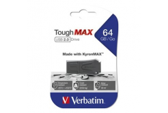 Verbatim 49332 ToughMAX, USB flash disk, USB A 2.0, 64GB, kompozitný materiál KyronMAX(tm), čierny