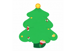 Niimbot 1EA03023902, 49x49mm, 150ks, vianočný stromček, farebné samolepiace štítky