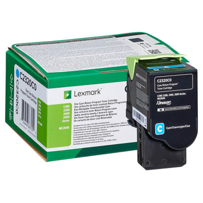 Lexmark C2320C0, cyan, 1000 str., return, originálny toner