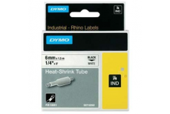 Dymo Rhino 18051, S0718260, 6mm x 1,5m čierna tlač / biely podklad, originálna páska