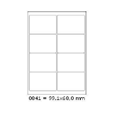Samolepiace etikety 99 x 68 mm, 8 etikiet, A4, 100 listov