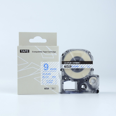 Epson LK-3TLN, ST9BW, 9mm x 9m, modrá tlač / priehľadný podklad, kompatibilná páska