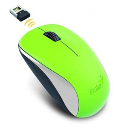 Genius Myš NX-7000 31030109111, 1200DPI, 2.4 [GHz], optická, 3tl., bezdrátová, zelená, Blue-Eye senzor