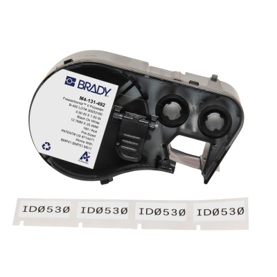 Brady M4-131-492 / 170780, 25.40 mm, Polyester, čierna tlač / biely podklad