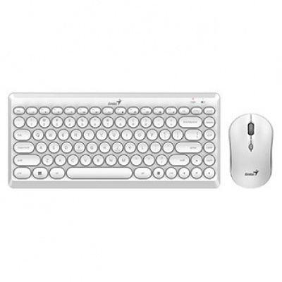 Genius LuxeMate Q8000 31340013412, sada klávesnice s bezdrátovou optickou myší, 4x AAA, CZ/SK, klasická, kulaté klávesy typ 2.4 [Ghz], bezdrát