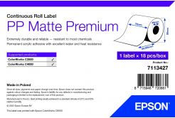Epson 7113427 PP Matte, pre ColorWorks, 76mmx29m, polypropylén, biele samolepiace etikety