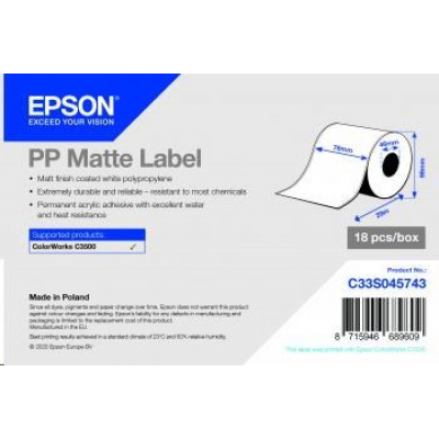 Epson C33S045743 label roll, synthetic, 76mm