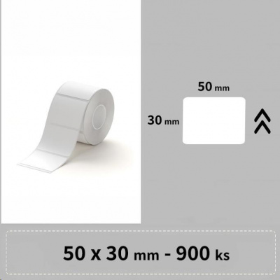 Niimbot 1EA01204102, 50x30mm, 900ks, biele samolepiace štítky