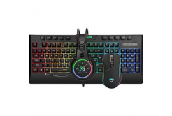Marvo CM305 CM305 CZ/SK, RGB sada klávesnice s herní myší a sluchátky, CZ/SK, herní, membránová typ drátová (USB), černá, RGB podsvícená