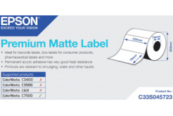 Epson C33S045723 Premium Matte, pre ColorWorks, 102x76mm, 1570ks, biele samolepiace etikety
