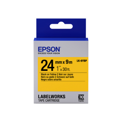 Epson LabelWorks LK-6YBP C53S656005 24mm x 9m, čierna tlač / pastelovo žltý podklad, originálna páska