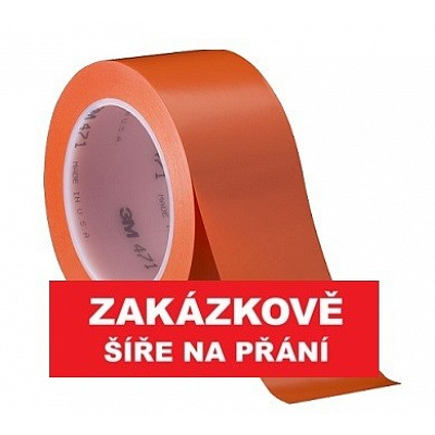 3M 471 Označovacia PVC lepiaca páska, oderuvzdorná, oranžová 50 mm x 33 m