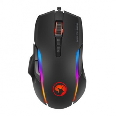 Marvo Myš G945 G945 PRO, 10000DPI, optika, 9tl., drátová USB, černá, herní, RGB podsvícení