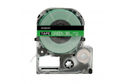 Epson LC-SD36GW, 36mm x 8m, bílý tisk / zelený podklad, kompatibilní páska