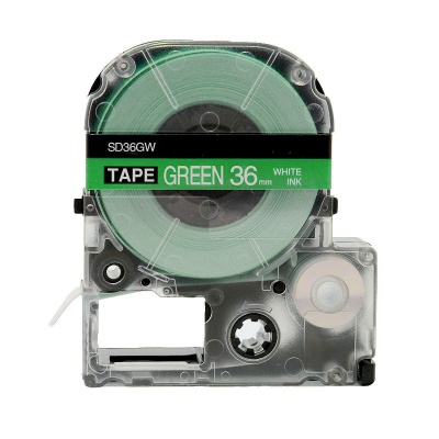 Epson LC-SD36GW, 36mm x 8m, bílý tisk / zelený podklad, kompatibilní páska