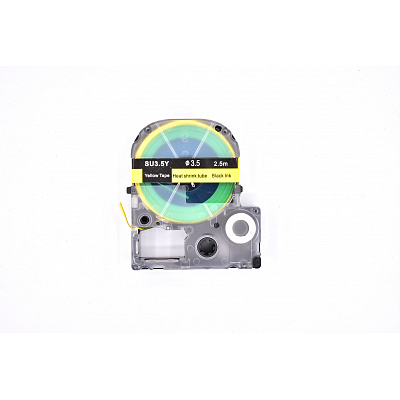 Epson LK-4YBA3 / SU35Y, 3mm x 2,5m, černý tisk / žlutý podklad, smršťovací kompatibilní páska