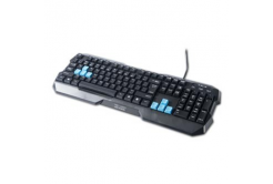 E-blue Polygon EKM075BK, klávesnice US, herní, odolná proti polití typ drátová (USB), černá