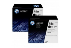 HP 55X CE255XD dvojbalení čierný (black) originálny toner