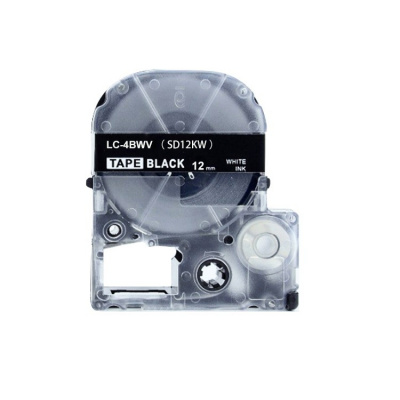 Epson LC-4BWV, SD12KW, 12mm x 8m, biela tlač / čierny podklad, kompatibilná páska