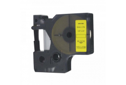 Kompatibilná páska s Dymo 43618, S0720790, 6mm x 7m, čierny tisk / žltý podklad