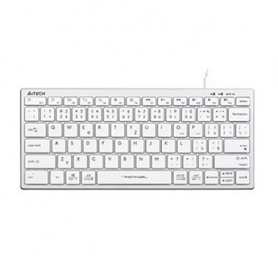 A4Tech FX51, Klávesnice CZ, bez numeriky, nízkoprofilová typ drátová (USB), bílá