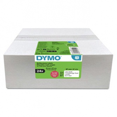 Dymo 2223590, 57mm x 32mm, multifunkčné, odnímateľné, biele, originálne papierové štítky, 24 x 1000 ks