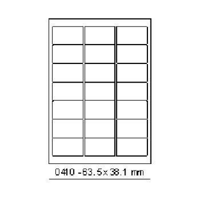 Samolepiace etikety 63,5 x 38,1 mm, 21 etikiet, A4, 100 listov