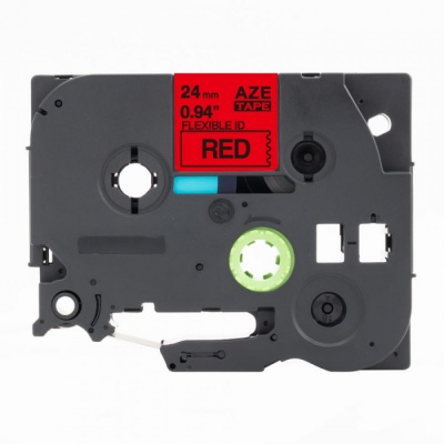Kompatibilná páska s Brother TZ-FX451 / TZe-FX451, 24mm x 8m, flexi, čierna tlač / červený podklad