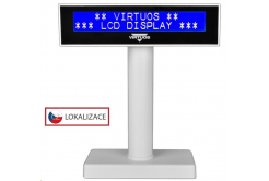 Virtuos LCD zákaznický displej Virtuos FL-2026MB 2x20, USB, bílý