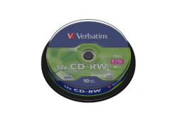 VERBATIM CD-RW(10-Pack)Spindle/8x-12x/High Speed/DLP/700MB
