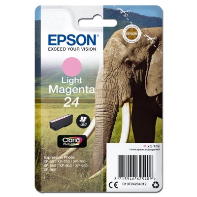 Epson originálna cartridge C13T24264012, T2426, light magenta, 5,1ml, Epson