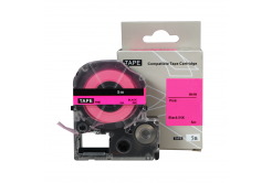 Epson HTC6PW, 6mm x 8m, černý tisk / ružový podklad, kompatibilní páska