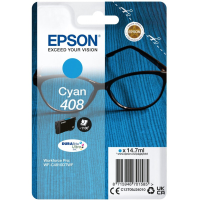 Epson 408 C13T09J24010 azúrová (cyan) originálna cartridge