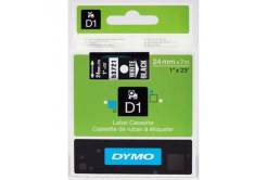 Dymo D1 53721, S0721010 , 24mm x 7m biela tlač / čierný podklad, originálna páska