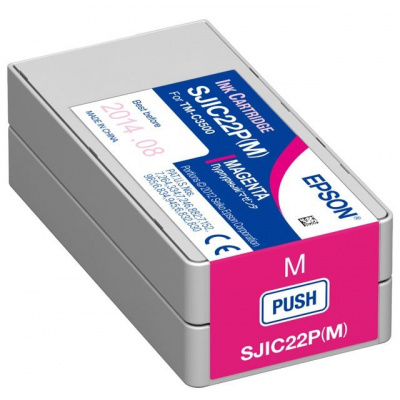 Epson GJIC5(M) C13S020565 pro ColorWorks, purpurová (magenta) originálna cartridge