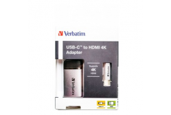 Verbatim 49143 USB C (3.1) hub 1-port, dĺžka kábla 10cm, 1x HDMI, šedý