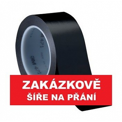 3M 471 Označovacia PVC lepiaca páska, oderuvzdorná, čierna 12 mm x 33 m