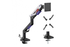 Powerton ERGO STRYNX Polohovateľný držiak na monitor, bielo/čierna, 2-30KG, svorka, 24"- 57", 75x75/100x100/100x200/200x100/200x200