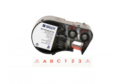 Brady M4C-500-595-WT-RD / 170819, 12.70 mm x 7.62 m, Vinyl, červená tlač / biely podklad