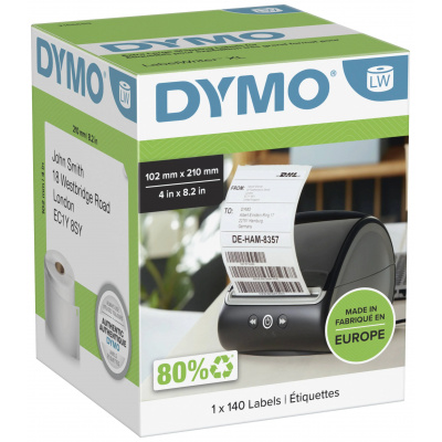 Dymo 2166659, 210mm x 102mm, biele papierové etikety