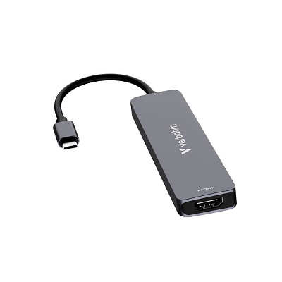 VERBATIM Dokovacia stanica USB-C, 7v1, HDMI, USB-C PD, USB-C, 2xUSB 3.0, SD a microSD, sivá