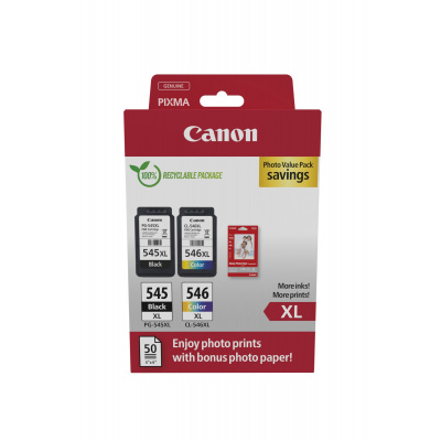 Canon PG-545XL/CL-546XL/GP-501 8286B011 farebná (color) sada originálne cartridge + fotopapier 10x15