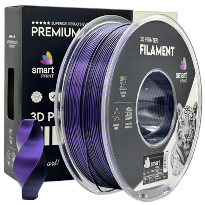 Smart Print FG-S102-E1, 3D filament, PLA Silk, 1,75mm, 1000g, Dual Color, Viacfarebný (Black, Purple)