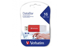 Verbatim 49453 DataBar, USB flash disk, USB 2.0, 16GB, červený