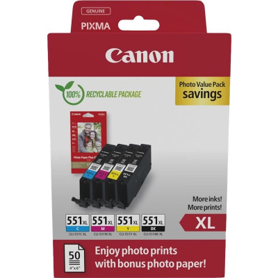Canon CLI-551XL 6443B008 farebná (CMYK) sada originálna cartridge