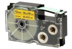 Casio XR-12YW1, 12mm x 8m, čierna tlač/žltý podklad, originálna páska