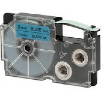 Casio XR-9BU1, 9mm x 8m, čierna tlač/modrý podklad, originálna páska