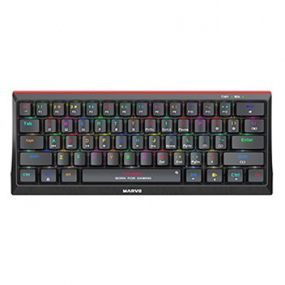 Marvo KG962G EN-R, klávesnice US, herní, mechanická typ drátová (USB), černá, RGB, červené spínače