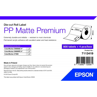 Epson, label roll, synthetic, 102x152mm